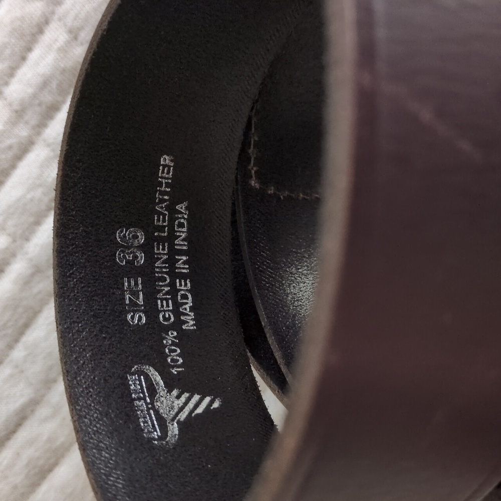 American Bison Dark Brown Leather Belt 36 - Picture 7 of 13